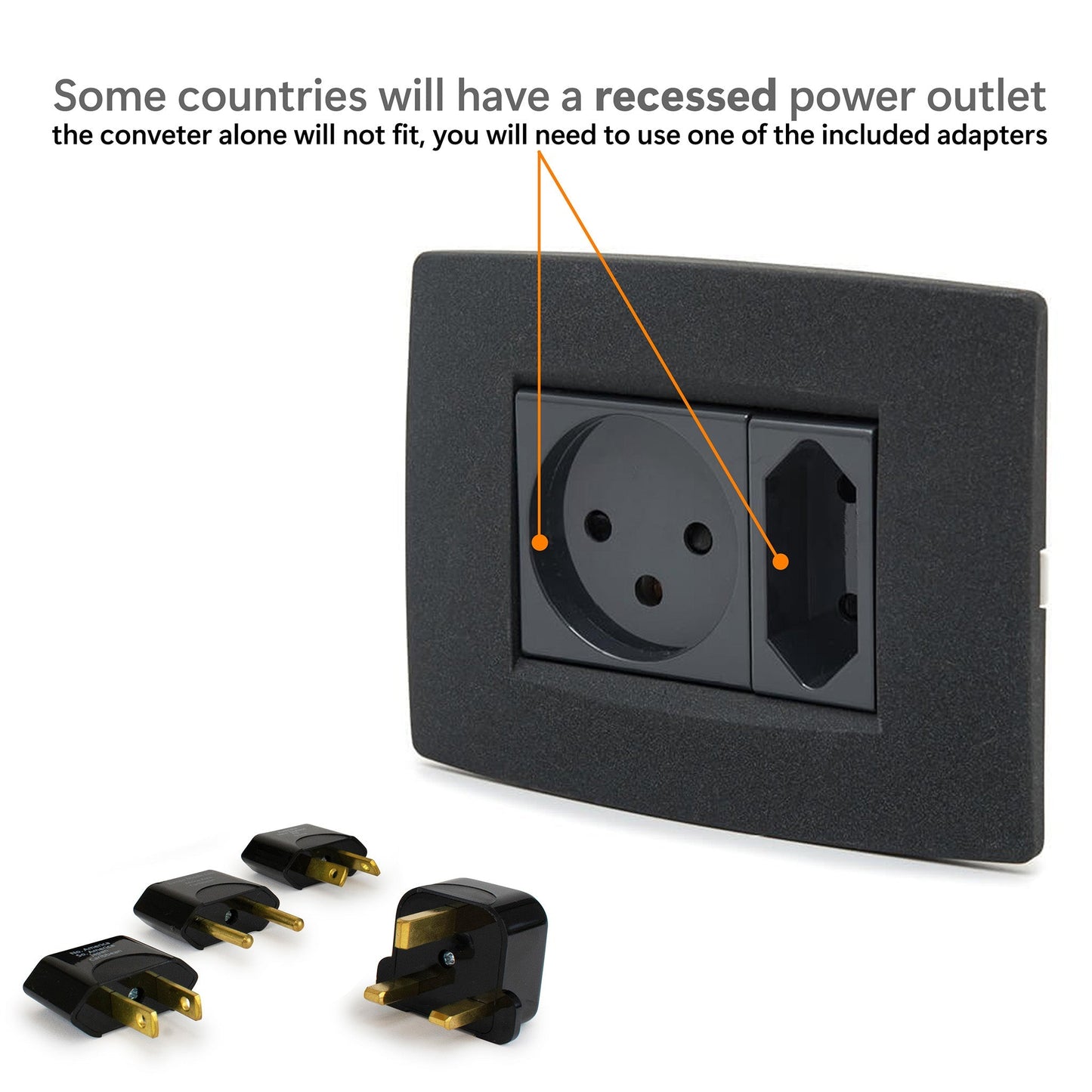 Step-Down Travel Voltage Converter and Adapter Kit with Pouch