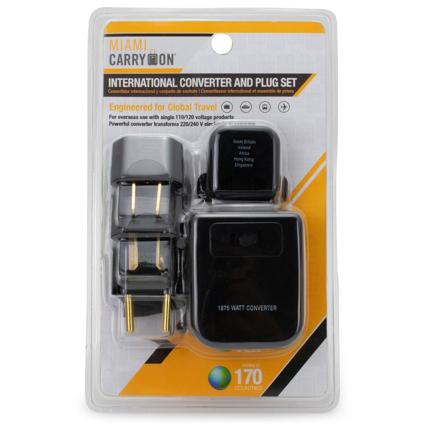 Step-Down Travel Voltage Converter and Adapter Kit with Pouch