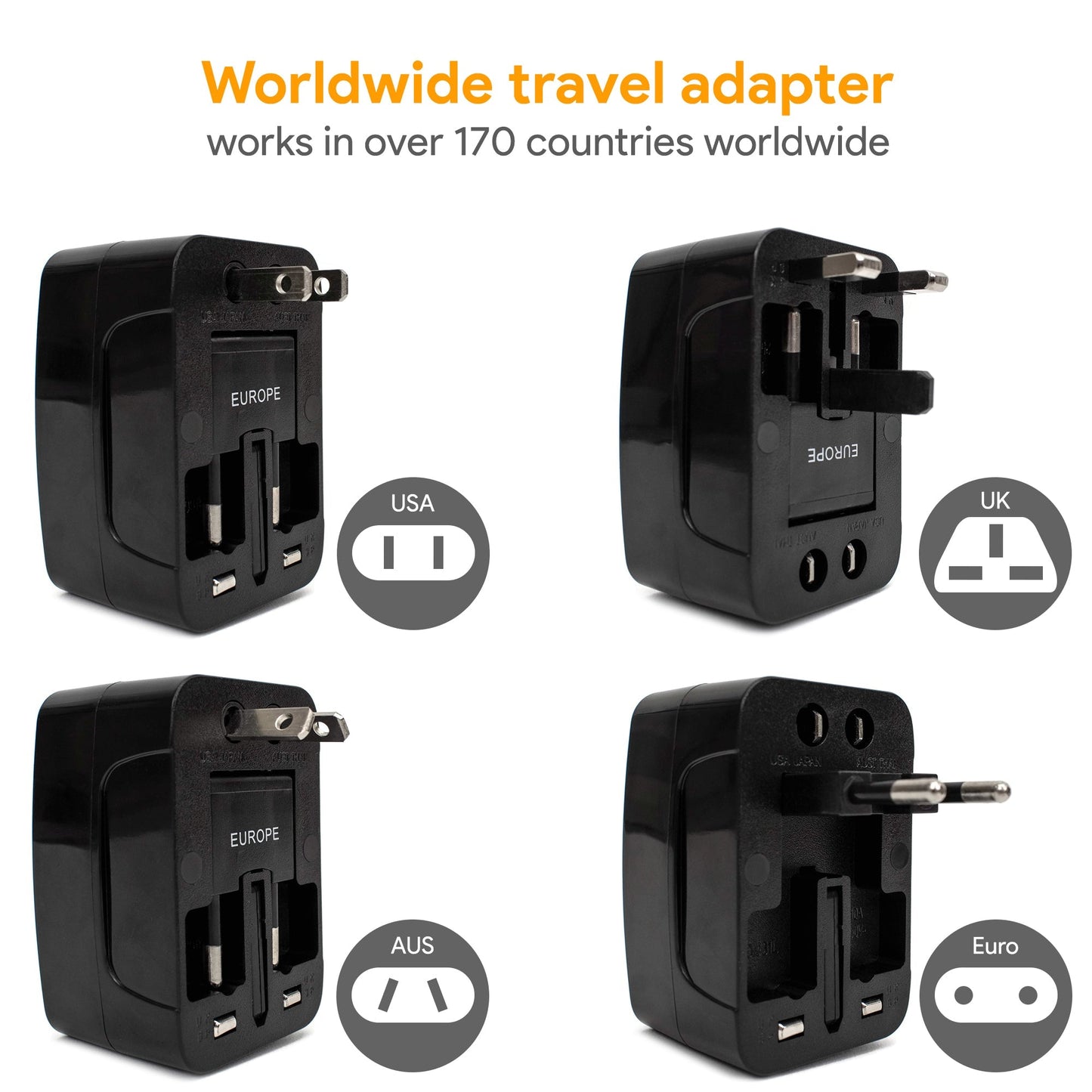 Surge Protected Travel Power Adapter