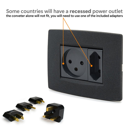 Step-Down Travel Voltage Converter and Adapter Kit with Pouch